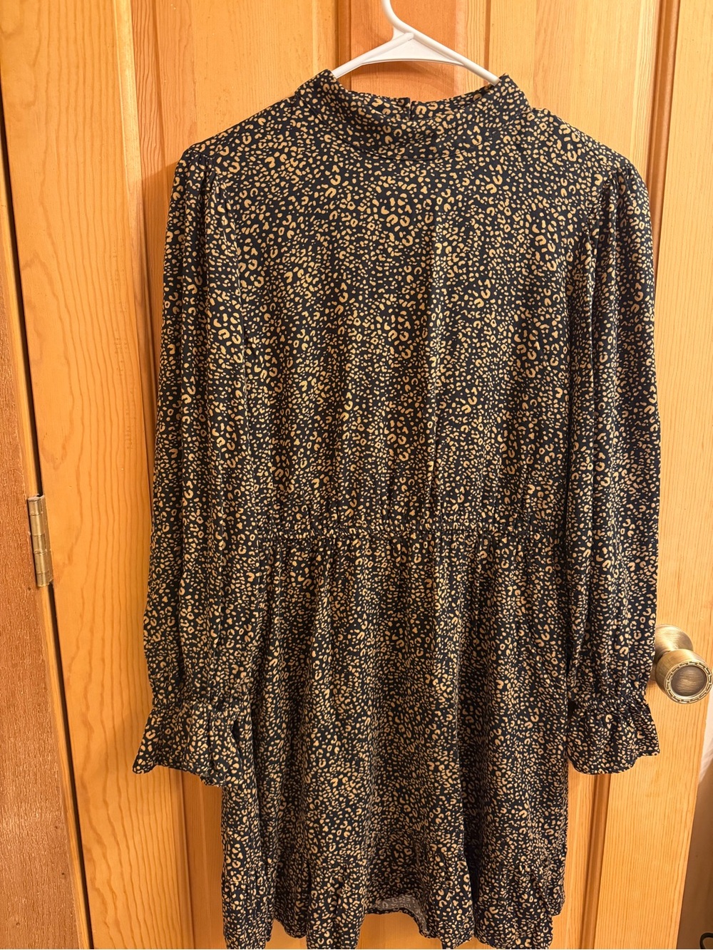 POPSUGAR Black and Gold Leopard Print Mini Dress